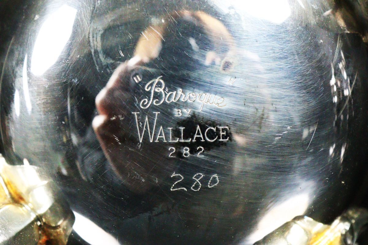 『Wallace』『Baroque』バロック ティーサービス 3点 【シルバープレート】ティーポット/ミルク/シュガー 銀製 箱付き[63155qu]の画像4