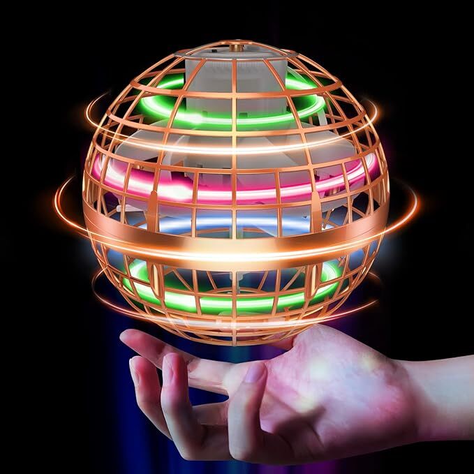  Tikduckフライングボール ジャイロ飛行ライトボール おもちゃ ホバリング ブーメランスピナー RGBライト付き360°回転USB充電式_画像1