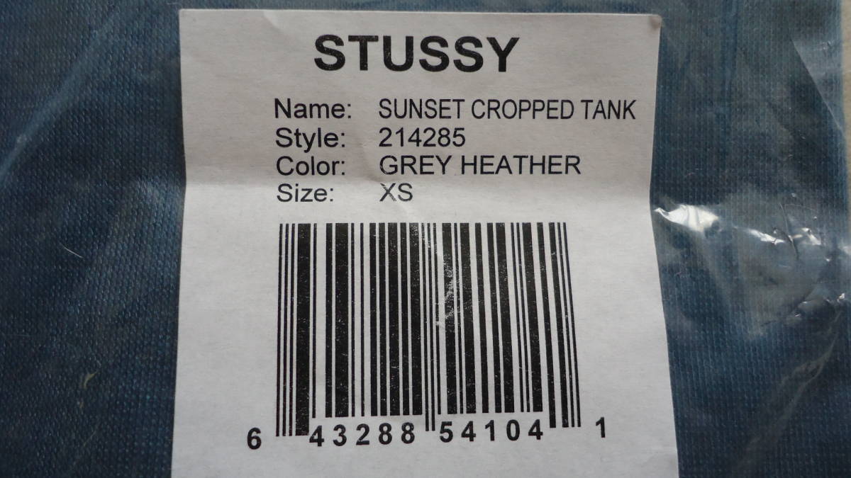 Stussy Women\'s Sunset Cropped Tank gray XS %off Stussy for women tanker NY LA LONDON TOKYO PARIS letter pack post service light 