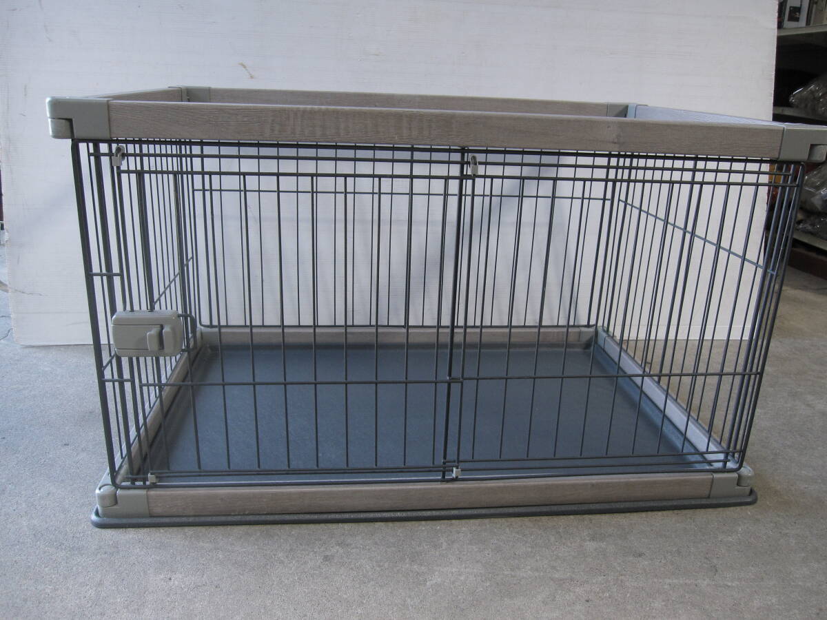 [ direct pickup welcome ] Iris o-yama made? woody Circle pet cage gray width 95cm× depth 65cm× height 55cm used 