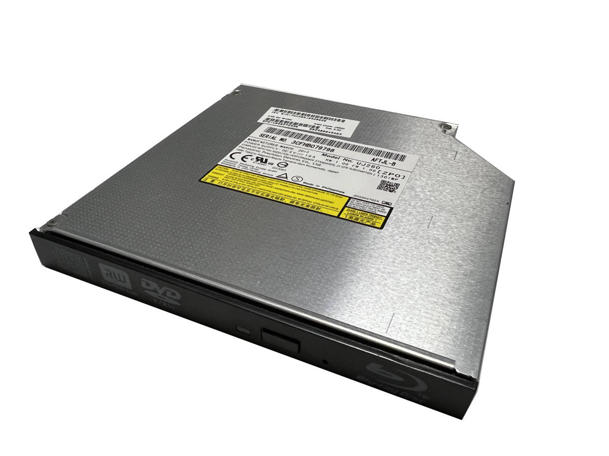 複数在庫 中古品 動作品 Panasonic UJ260 内蔵型/12.7mm/Blu-rayドライブ/ブルーレイドライブ/BD SATA 平面 黒い ベゼル付き_画像1