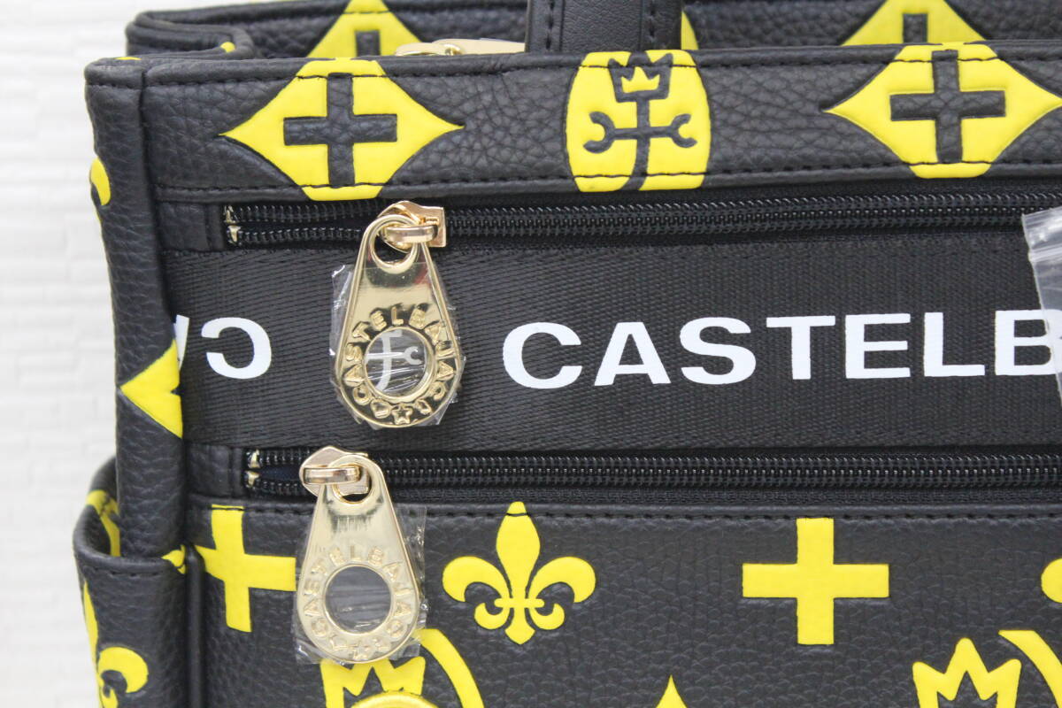 未使用 CASTELBAJAC カステルバジャック ハンドバッグ ブラック イエロー 激安1円スタート_画像2