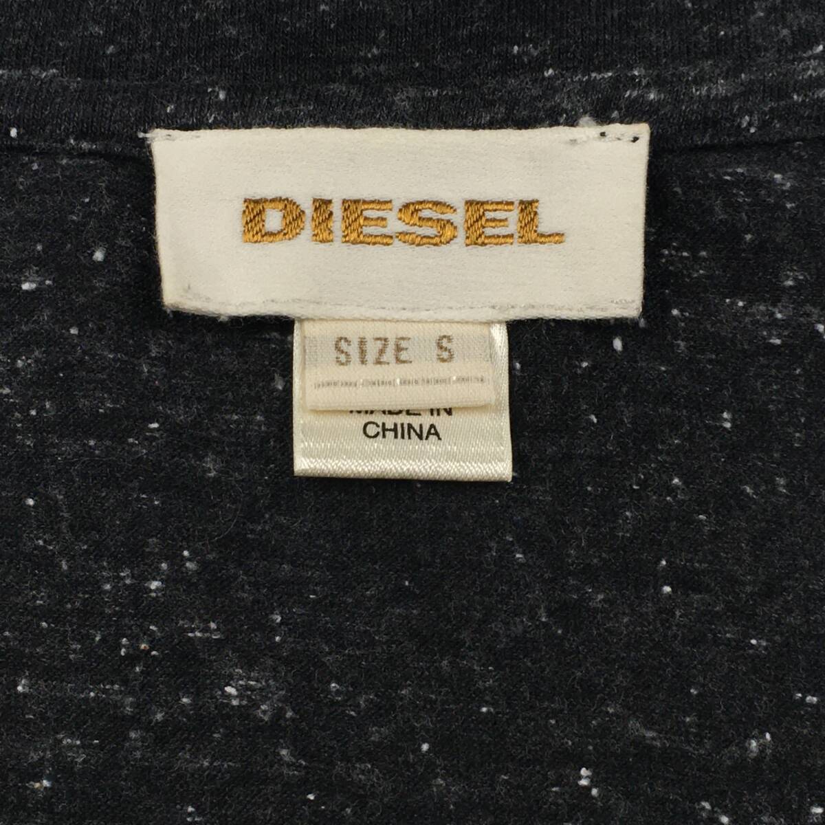 極美品【DIESEL/ディーゼル】大人見え/霜降りブラック！細身シルエット・ヘンリーネック 半袖Tシャツ S レーヨン混 メンズ _画像2