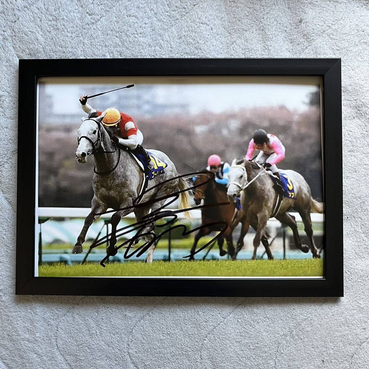  horse racing Gold sip inside rice field .. with autograph A4 photograph amount attaching ikino axle mail .. wistaria rice field . 7 . number actual use horse ticket goods 