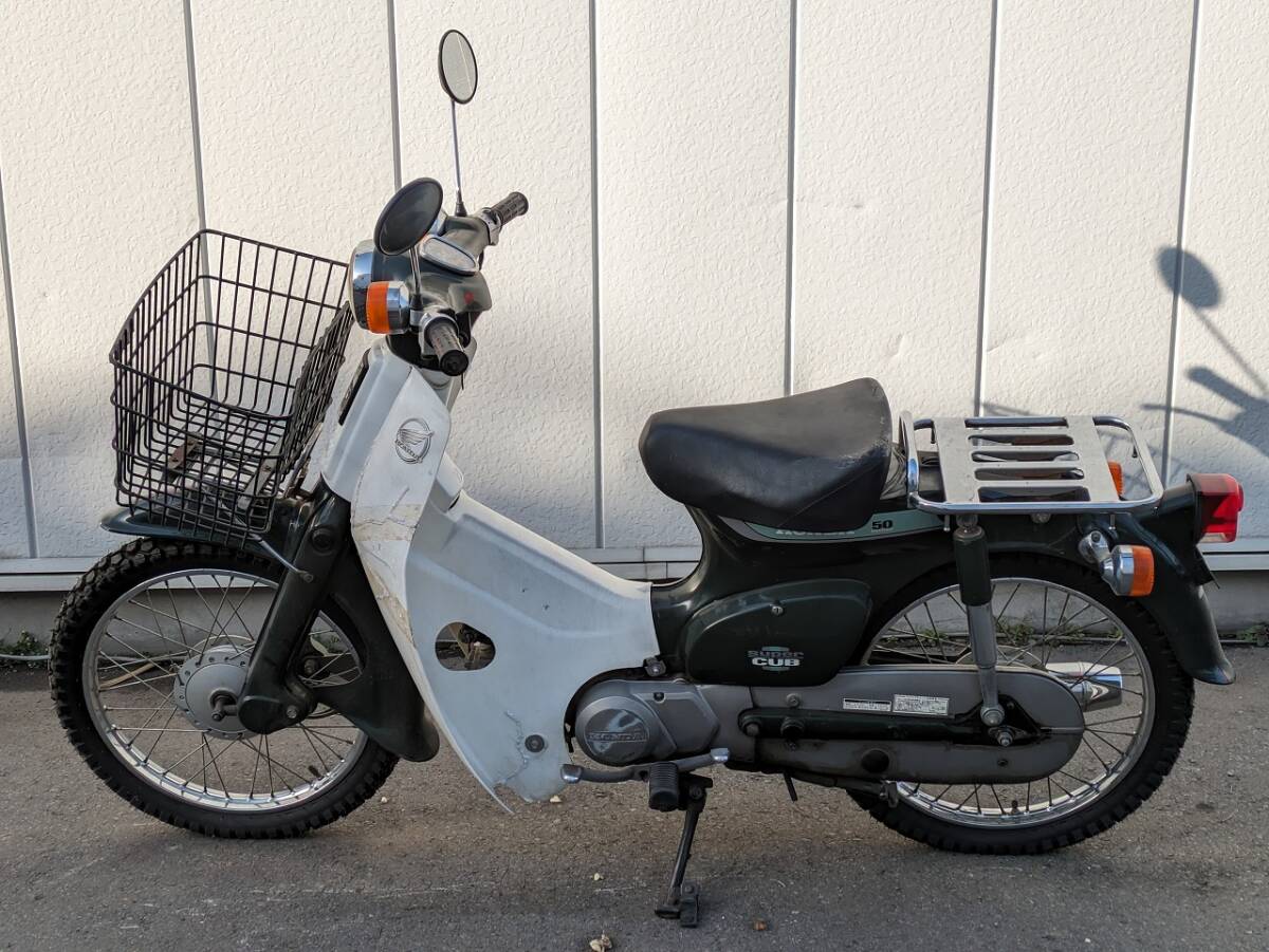 八戸発 ホンダ ＨONDA バイク スーパーカブ 50 デラックス C50 ガソリン キックスタート 鍵あり 売切!!の画像3