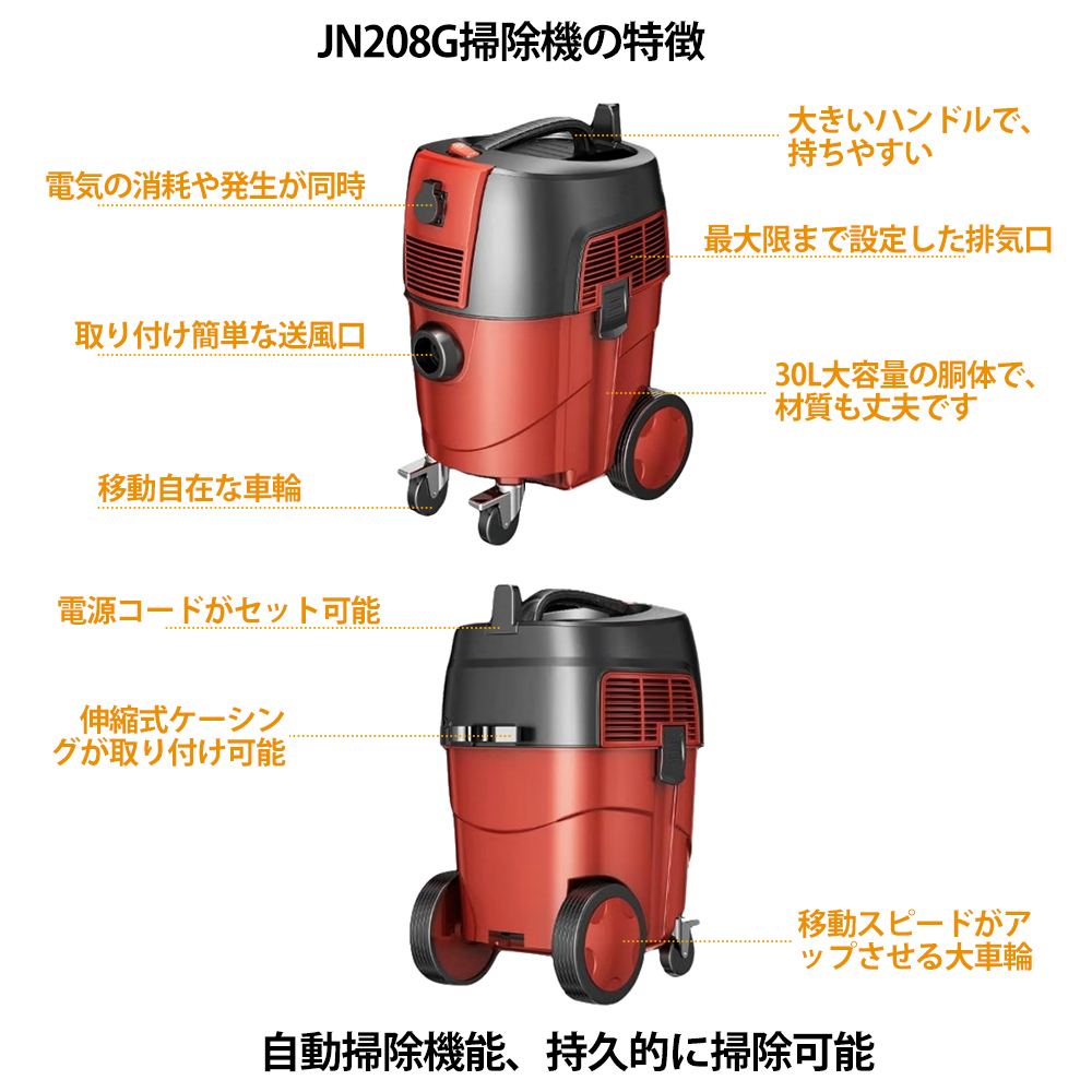 送料無料 新品 掃除機 業務用 家庭用 30L 1200W 乾湿両用 集じん機 バキュームクリーナー 乾湿吹く三用 超吸引 軽量 防音型 大容量 LVYUAN_画像4