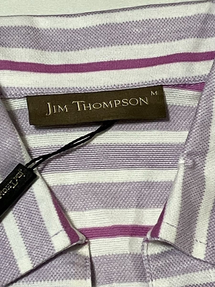 Jim Thompson ポロシャツ　パープル　ボーダー　レディースMサイズ