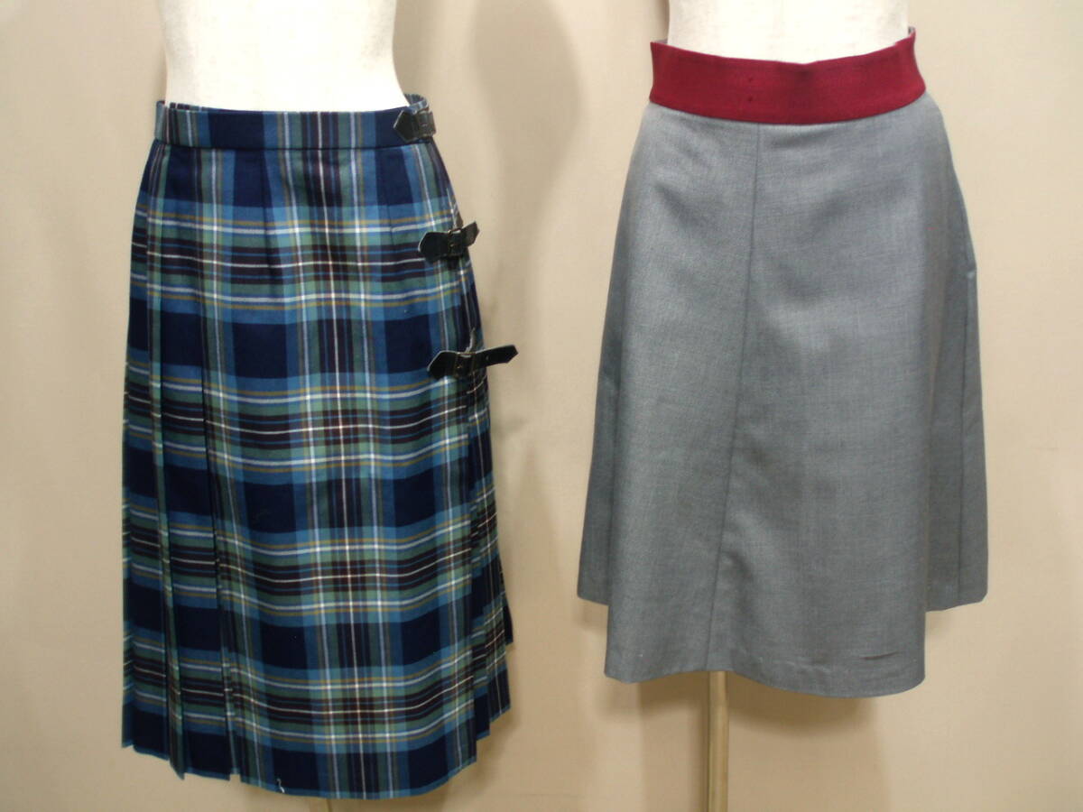 14013* skirt / check skirt /W68/W73*2 point set Himeji Inter National Hyogo private Harima high school 