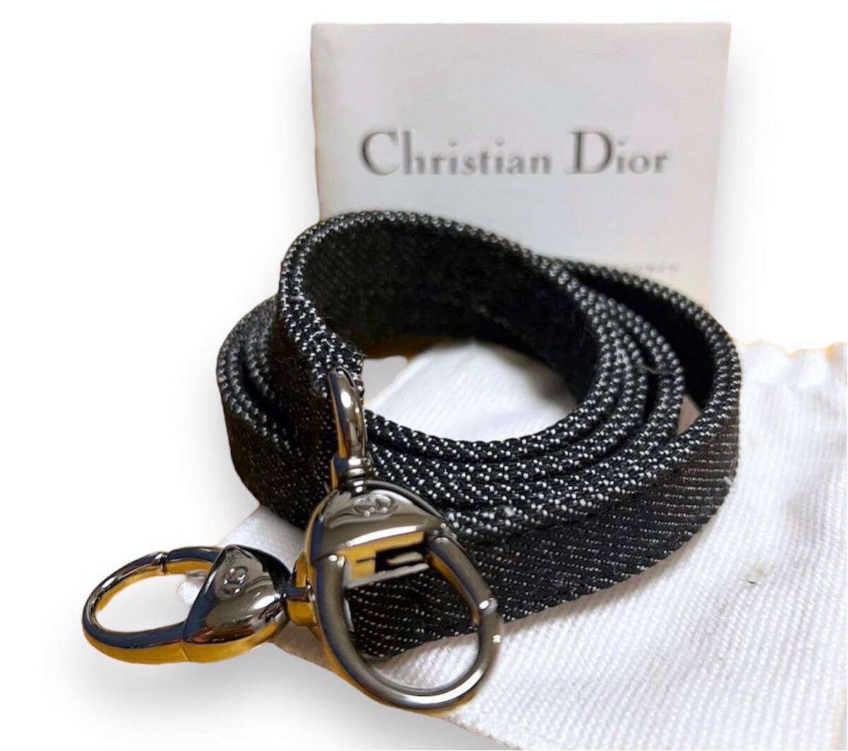 未使用保管品 Christian Dior クリスチャン ディオール レディディオール カナージュ デニム ショルダーストラップ