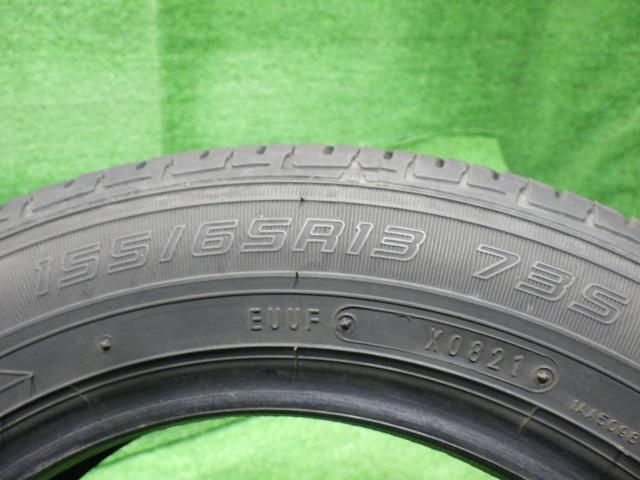 中古 ダンロップ タイヤ 夏 155/65R13 4本 2021年 EC202_画像4