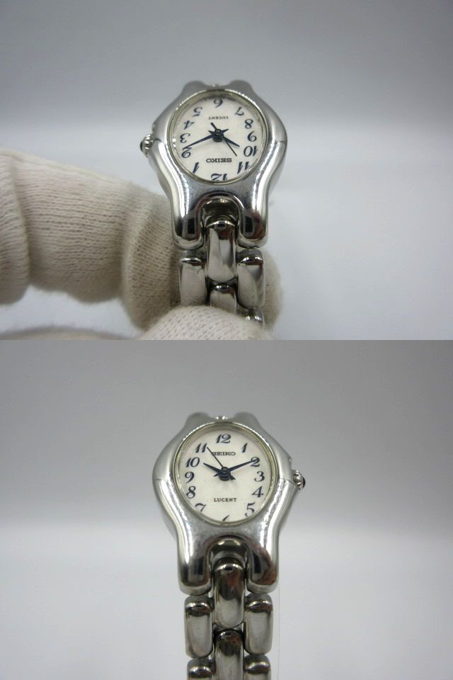 ■【MK】ジャンク品 SEIKO セイコー 腕時計 4N21-5410 クォーツ ルーセント 腕回り約15.5㎝ レディース 女性用 シルバー系 白文字盤_画像2