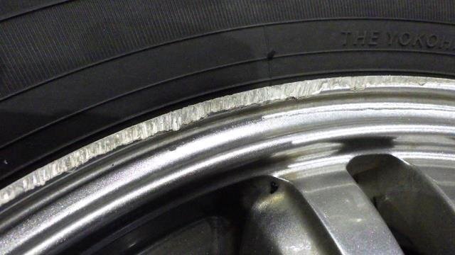 【宮城 塩釜発】中古 サマータイヤ・社外ホイールセット 4本 ヨコハマ PRACTIVA 165/55R14 2023年製 8～9分山 ※個人宛発送不可_画像6