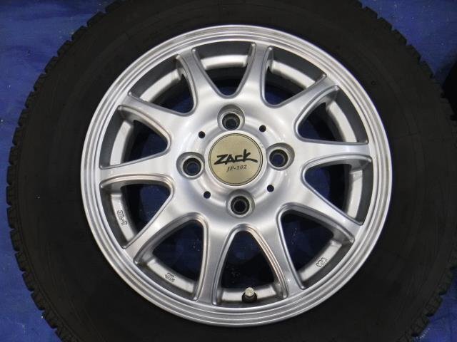 【宮城 塩釜発】中古 タイヤ・アルミホイールセット 4本 社外品 145/80R13 4J オフセット+42 トーヨー ice FRONTAGE ※個人宛発送不可_画像7