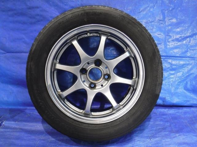 【宮城 塩釜発】中古 タイヤ・アルミホイールセット 4本 社外品 175/65R15 5.5J 4穴 PCD100 オフセット+45 ※個人宅あて発送不可_画像5