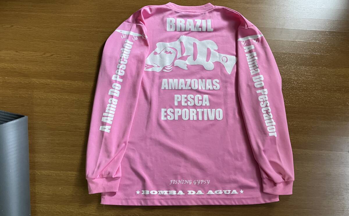 【中古】ボンバダアグア ドライロングTシャツ ピンク LLサイズ BOMBA DA AGUA ボンバダの画像1