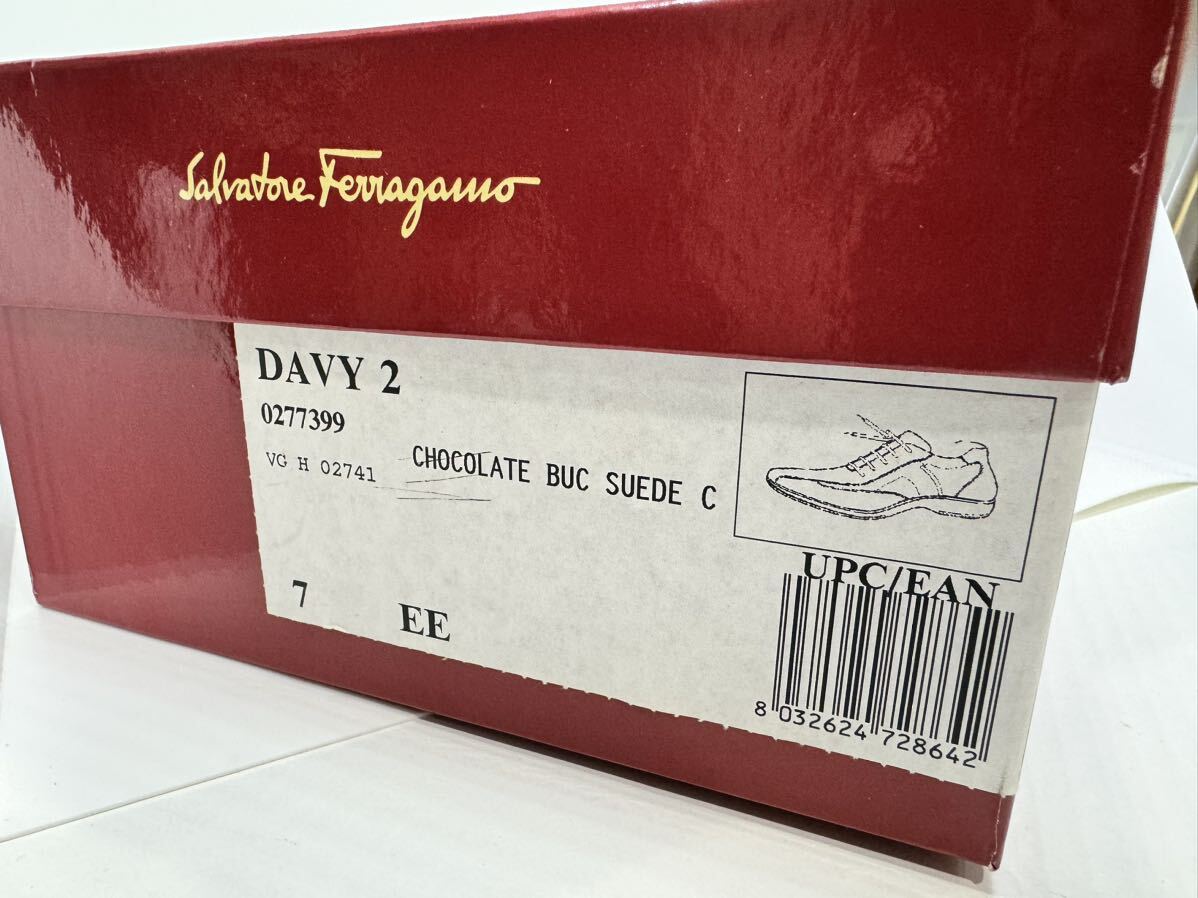 未使用保管品 美品 Salvatore Ferragamo フェラガモ DAVY2 7EE メンズ スエード 革靴 紳士靴 ブラウン 箱付_画像10