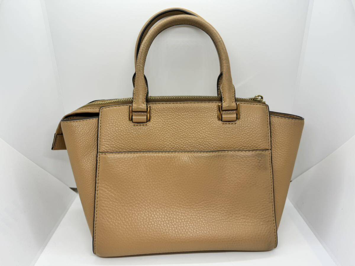 ◇MICHAEL KORS マイケルコース レザー クロスボディ 2WAY ハンドバッグ ショルダー トート レディース ベージュ系 ゴールド金具の画像3