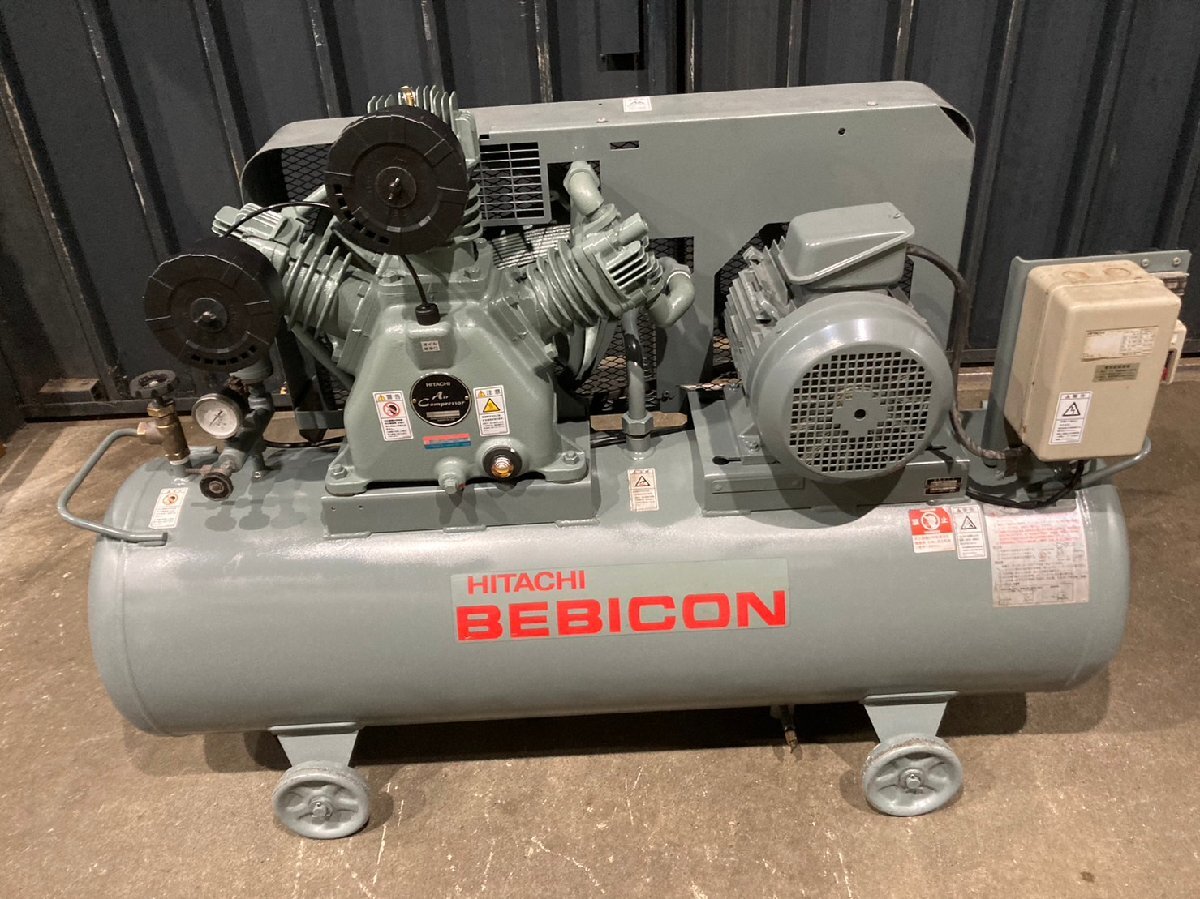 【整備済み中古】日立 7.5P-9.5VD6 ベビコン レシプロ コンプレッサー 7.5KW 60Hz(西日本対応)*M308