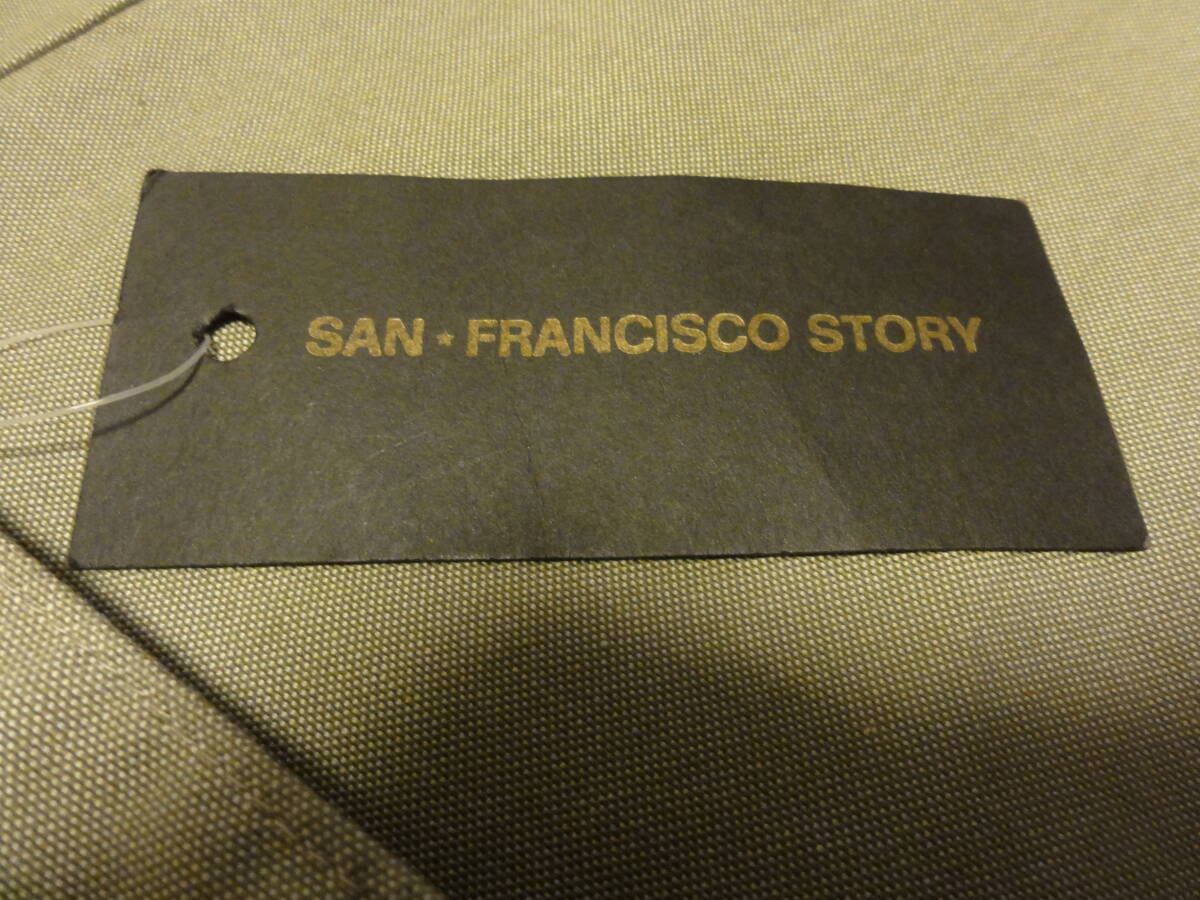 格安イタリア製未使用タグ付き・SAN FRANCISCO STORY(サンフランシスコストーリー)・カーキ系地・特大尾錠付きデザインパンツ 48 W80cm位_画像4