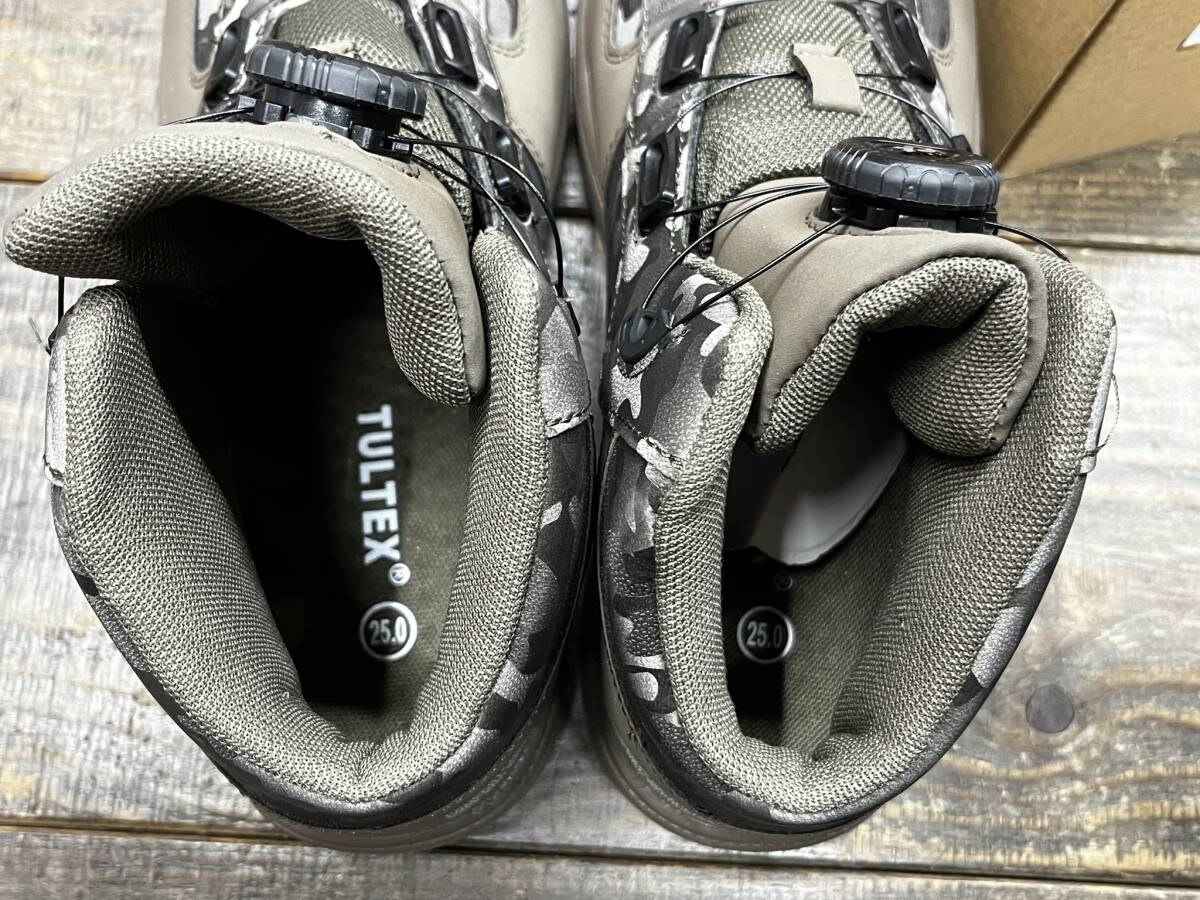  new goods unused safety shoes I to start ru Tec sTULTEX safety sneakers AZ-51670 25.0cm camouflage pattern enduring slide is ikatto * mid cut dial type 