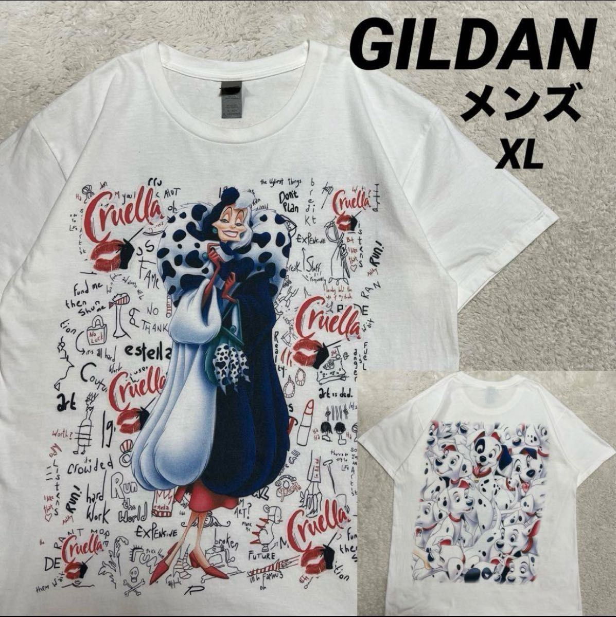 US古着　GILDAN ギルダン　101匹わんちゃん　両面プリント　メンズXL 