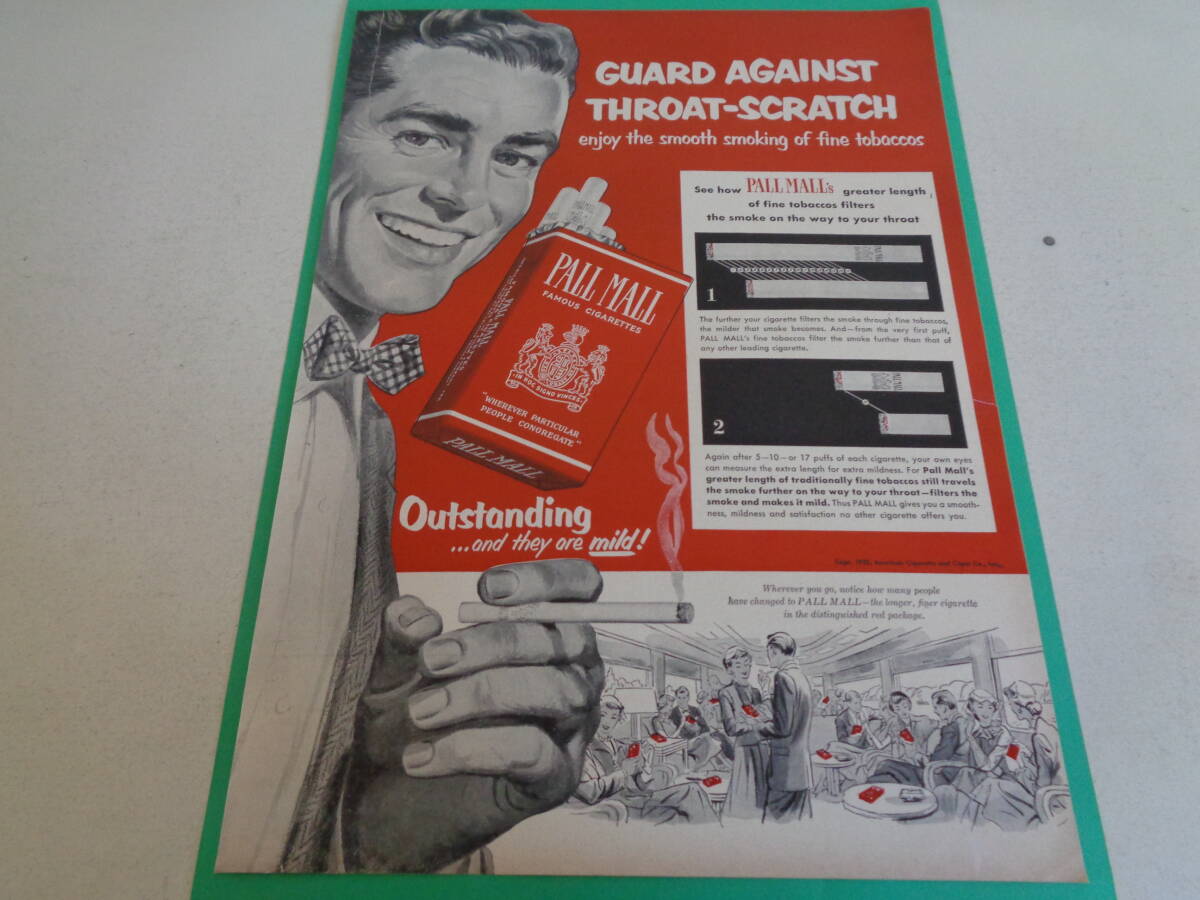 即決 広告 アドバタイジング タバコ シガレット ＰＡＬＬ ＭＡＬＬ １９５０ｓ レトロ パッケージ ミッドセンチェリー アメリカの画像1