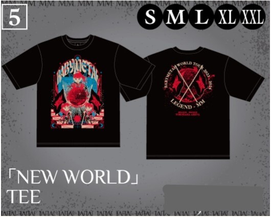 BABYMETAL WORLD TOUR 2023-2024 LEGEND-MM NEW WORLD TEE XXL ベビーメタル Tシャツ_画像1