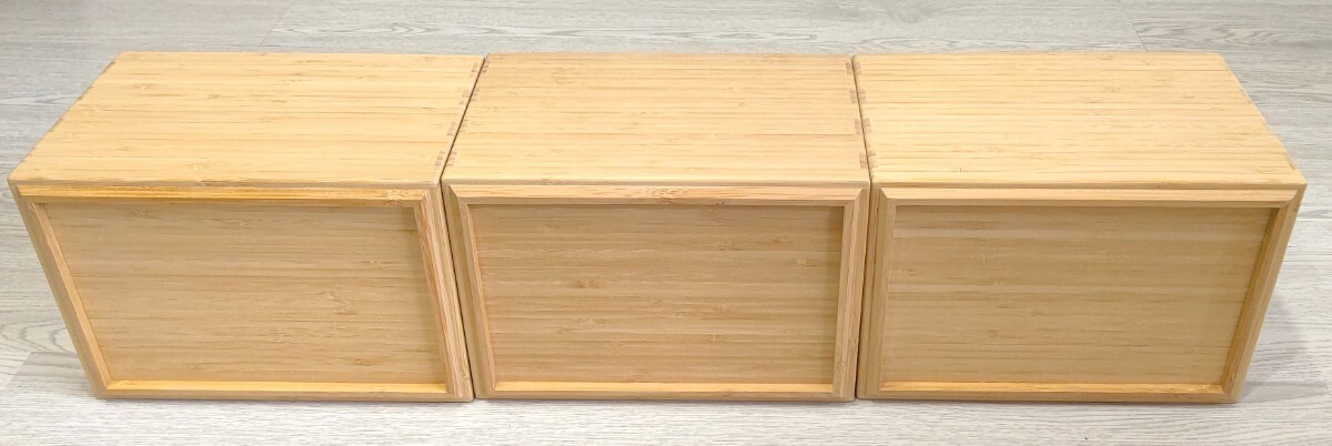  Muji Ryohin MUJI comes in succession bamboo material rectangle box wooden natural case inserting thing 6 piece set half ( middle ) used free shipping prompt decision 