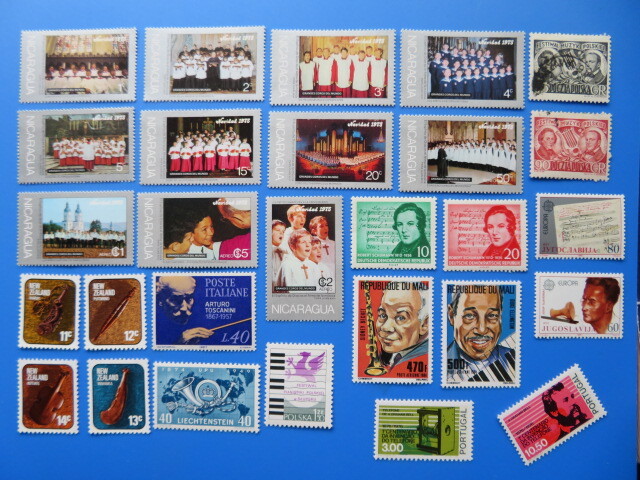 世界の音楽切手 ロット 140種以上（未）2枚のみ済の画像6