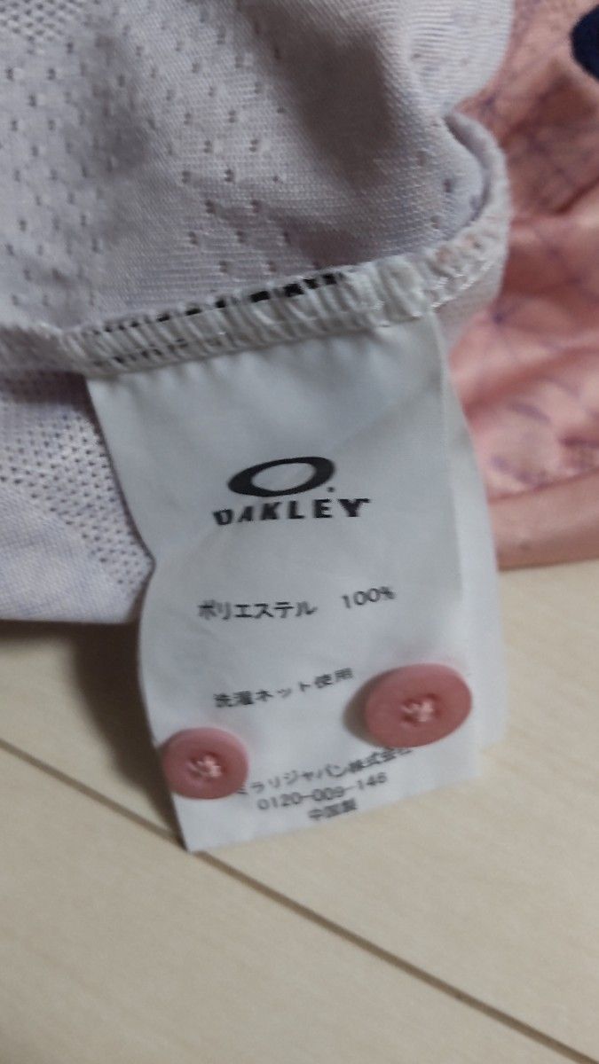 OAKLEY　オークリースカルゴルフポロシャツ　ピンク　Lサイズ