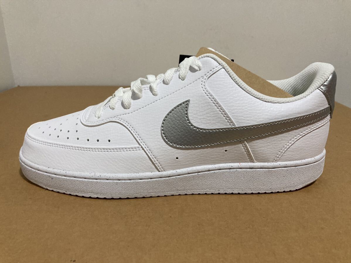 新品29cmナイキNIKEコートビジョンホワイトシルバー白銀エアフォース1AF1好きにCOURTVISIONメンズスニーカーシューズ大きいサイズの画像6