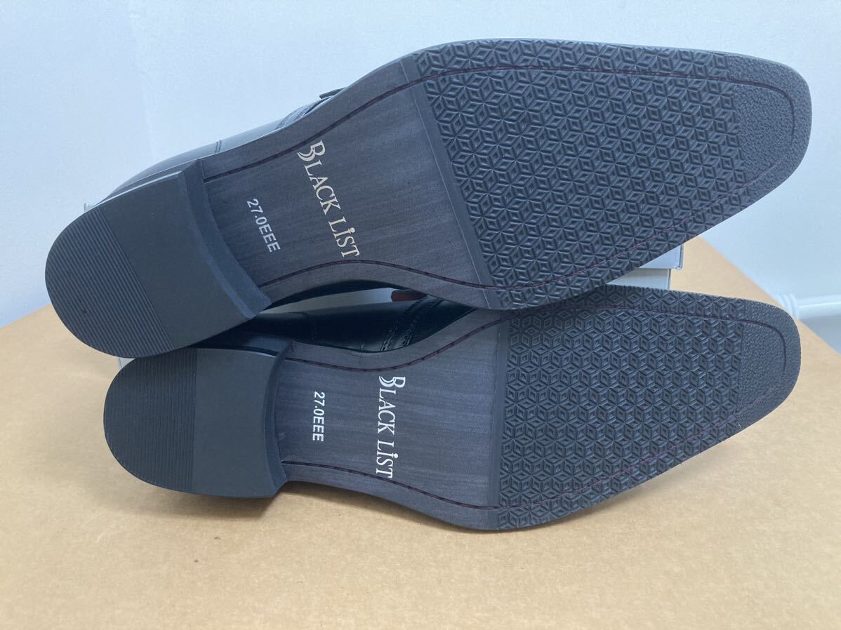 新品未使用BLACKLIST（Madrasマドラス）ダブルモンクストラップビジネスシューズ27cm本革本皮皮靴革靴ブラック黒ロングノーズの画像4