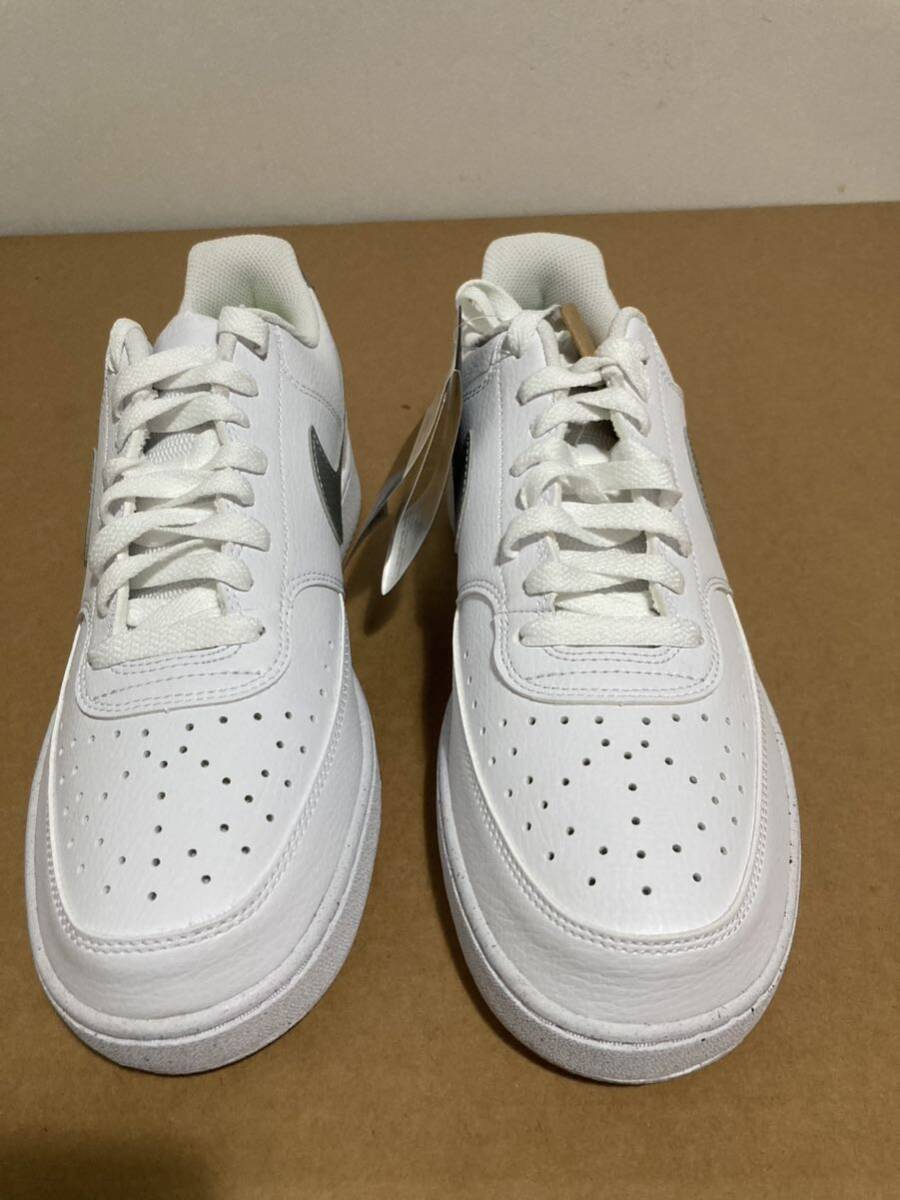 新品29cmナイキNIKEコートビジョンホワイトシルバー白銀エアフォース1AF1好きにCOURTVISIONメンズスニーカーシューズ大きいサイズの画像2