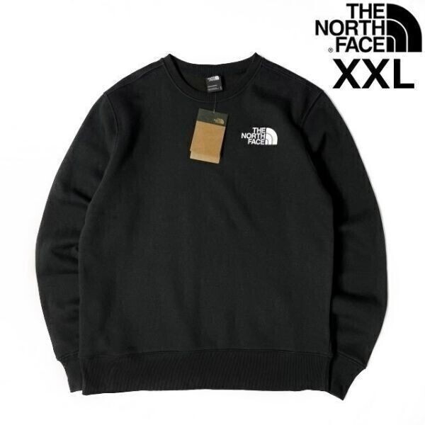 1円～!売切!【正規新品】THE NORTH FACE◆LOGO PULLOVER CREW トレーナー スウェット US限定 裏起毛 男女兼用 ロゴ入り(XXL)黒① 181130-22の画像2