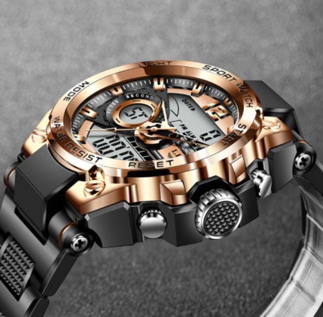 c21 箱付き LIGE 高級感 ゴールド デジタルメンズ 腕時計 813_画像3