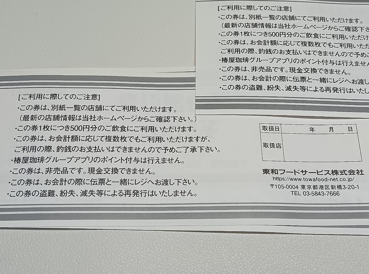 【送料無料】 東和フードサービス 株主優待3,500円分　2025.1.31 迄 500円7枚_画像2