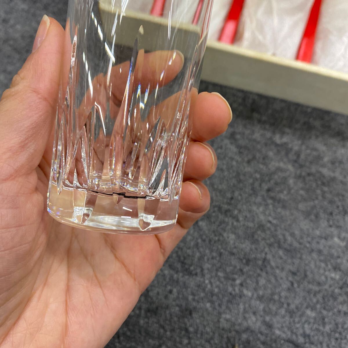 04148 CRYSTAL TUMBLER クリスタルグラス 5個セット タンブラーグラス コップ 現状品の画像4