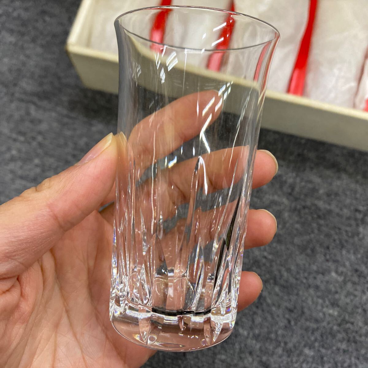 04148 CRYSTAL TUMBLER クリスタルグラス 5個セット タンブラーグラス コップ 現状品の画像2