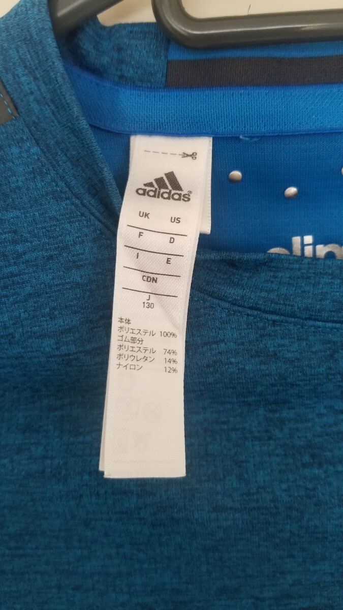 adidas 半袖 Tシャツ アディダス 130サイズ サッカー フットサル キッズ スポーツウェア 青 ブルーの画像5