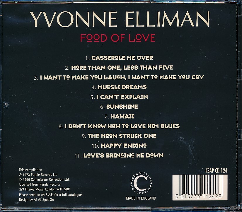 TAP-104 YVONNE ELLIMAN / FOOD OF LOVE の画像2