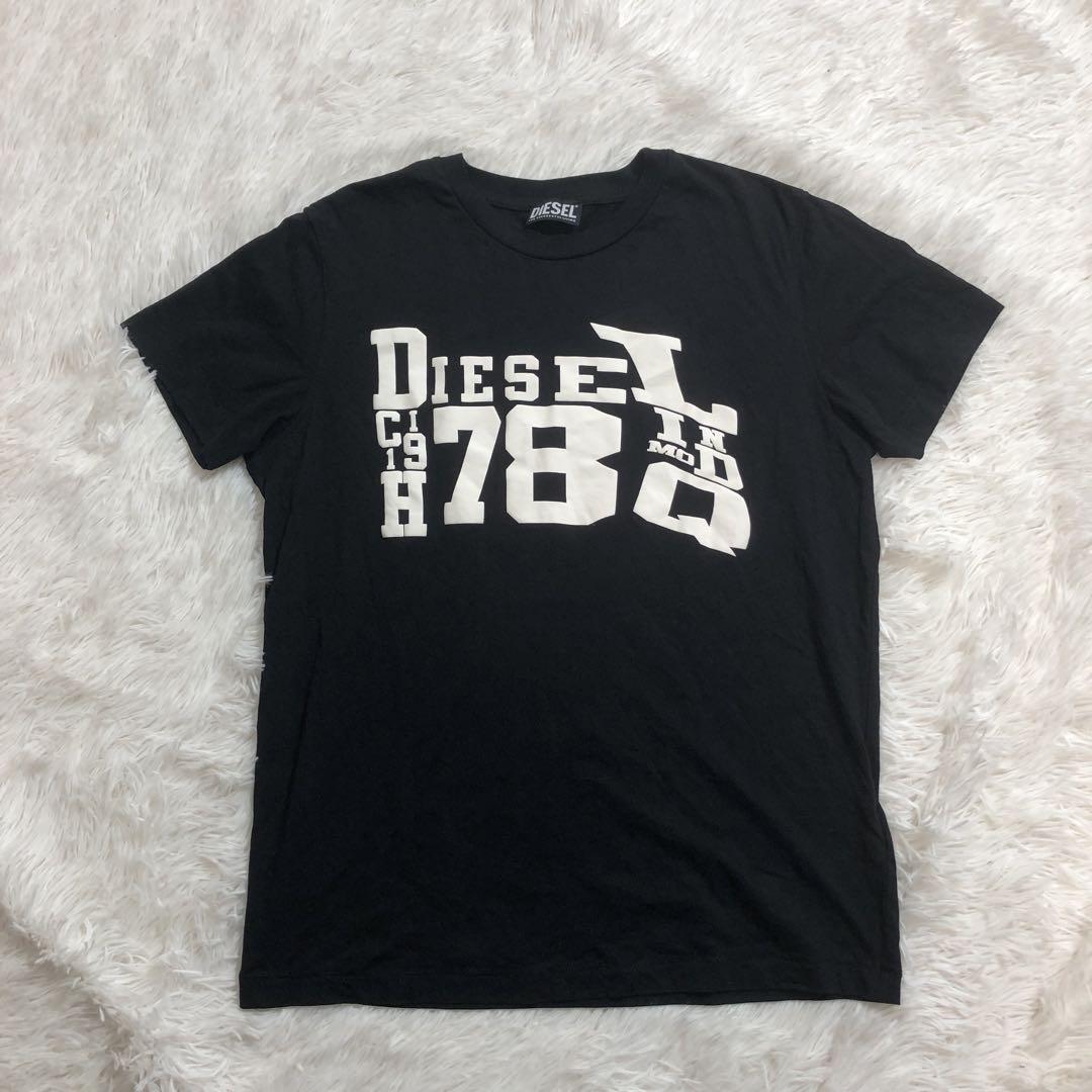 DIESEL ディーゼル Tシャツ 半袖 カットソー ワンポイント プリント ブランドロゴ ブラック 黒色 メンズ 男性 アメカジ 女性 レディースの画像2