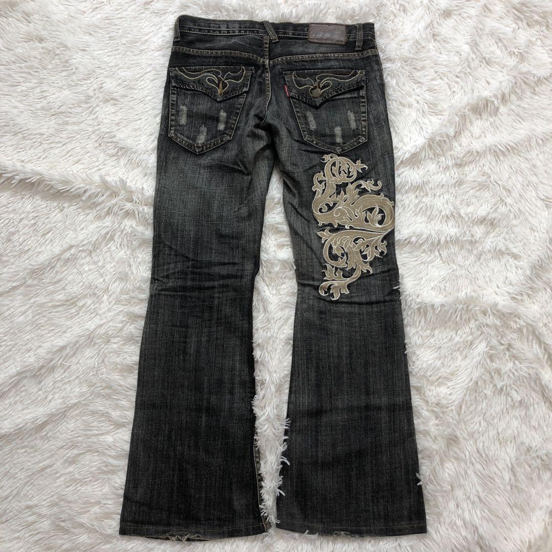 00s トルネードマート 刺繍 総柄 刺繍 ベルボトム フレア デニム 00s トルネードマート 刺繍 総柄 刺繍 ベルボトム フレア デニム