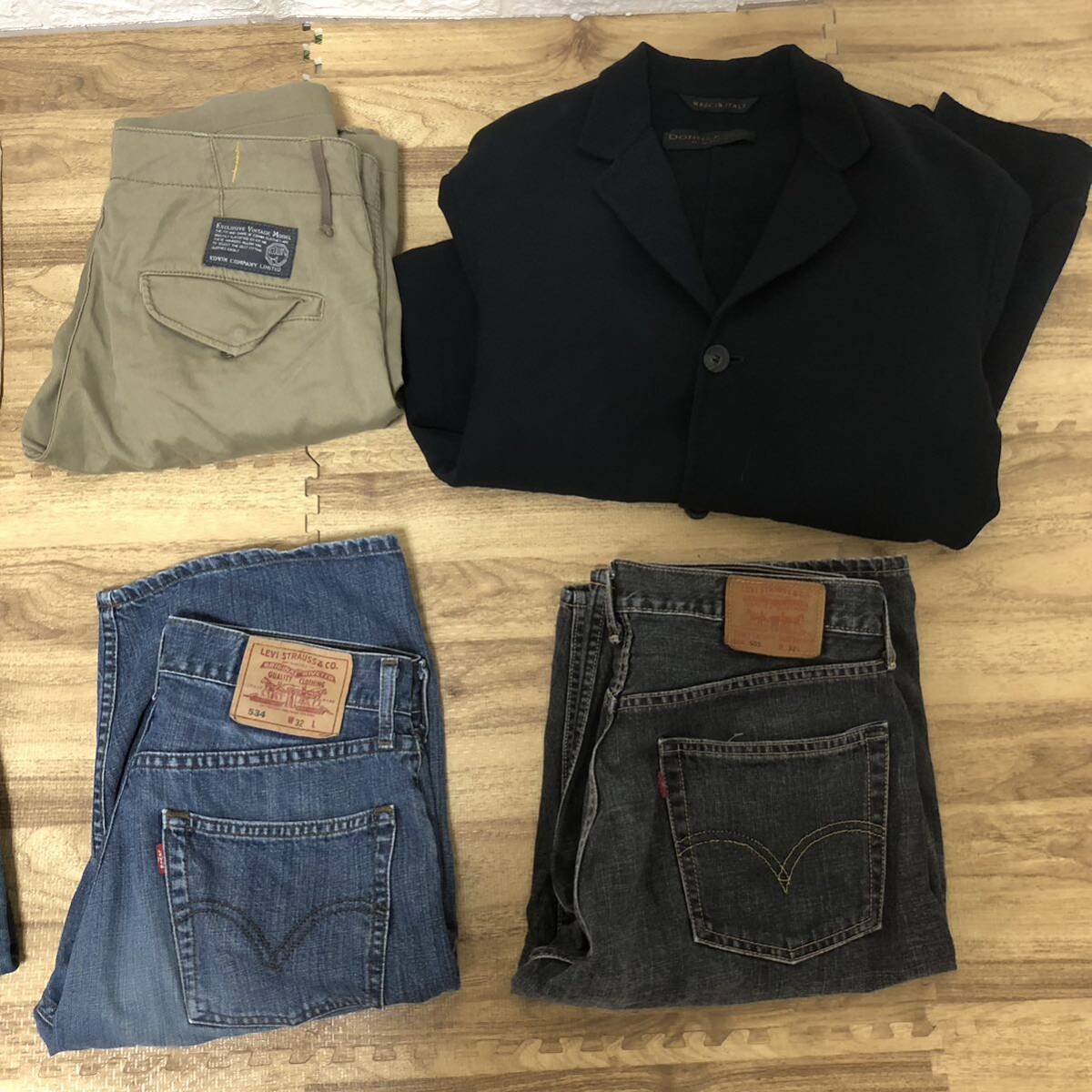 1スタ まとめ セット ジャケット デニムパンツ ハーフ LEVI'S リーバイス EDWIN エドウィン DONNA KARAN ダナキャラン メンズ 男性の画像3