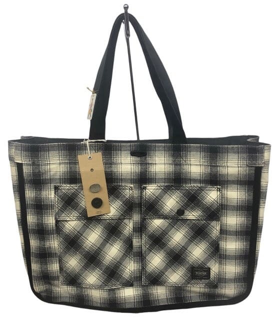  unused tag attaching PORTER Porter reversible tote bag 704-06879 check men's lady's [ used ]