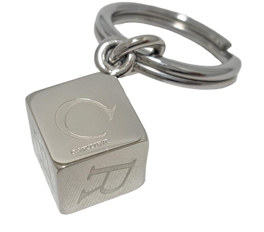  Cartier key ring te call dice T1220156 Cube rhinoceros koro key holder silver metallic ru made metal Cartier [ used ]