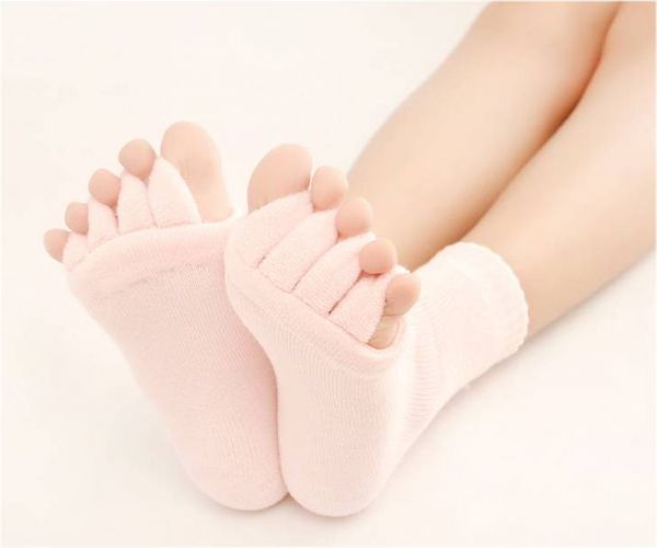  pink relaxation s Lee pin g socks pair finger opening fully 5 fingers socks man and woman use .. attaching edema cancellation hallux valgus correction 