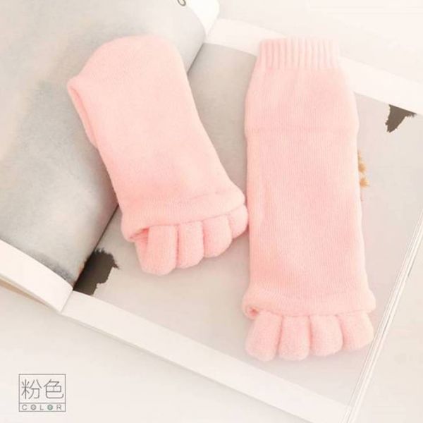  pink relaxation s Lee pin g socks pair finger opening fully 5 fingers socks man and woman use .. attaching edema cancellation hallux valgus correction 