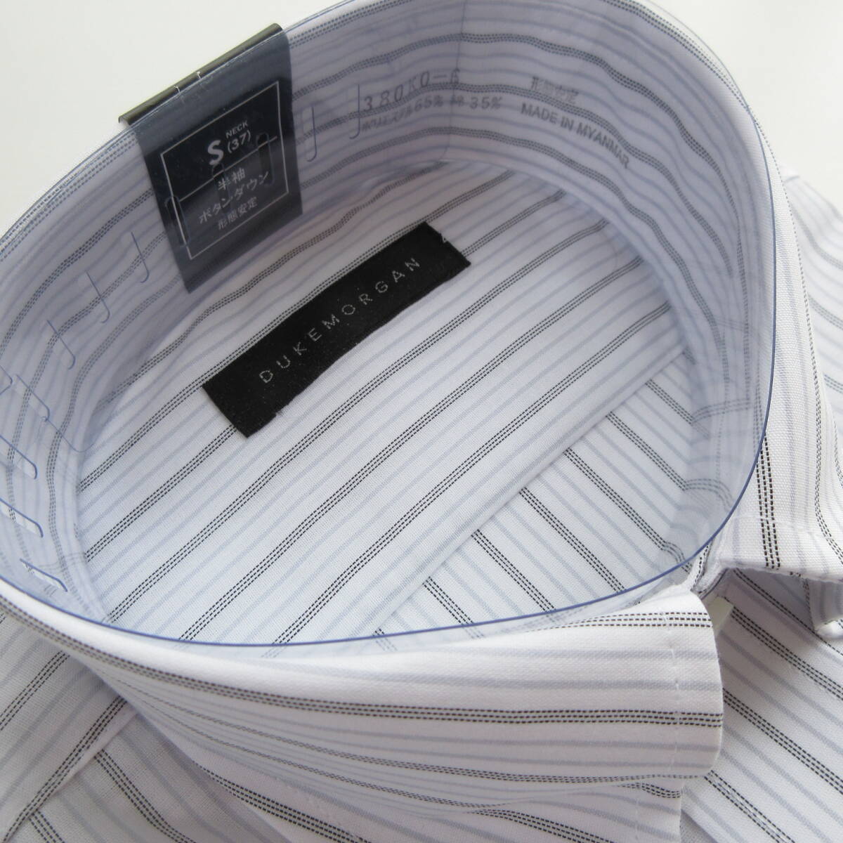 【半袖】◆DUKE MORGAN コナカ ボタンダウンドレスワイシャツ Sサイズ 形態安定加工 ビジネスシャツ 37 紳士服のコナカ_画像6