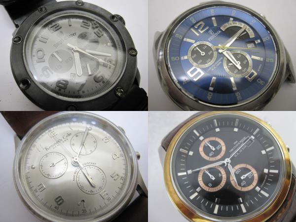 【YT-B25-251～270】クロノグラフ「Angel Clover、Kenneth Cole、FESTINA、BROOKIANA、ELGIN、TITUS 他」QZ 20本セットの画像3