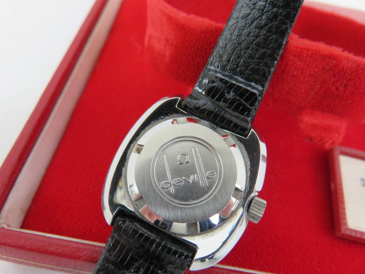オメガ デビル 515.027 Cal.485 手巻き 2針 動作品 革ベルト シルバー レディース 腕時計 ケース付  OMEGA DE VILLE の画像6